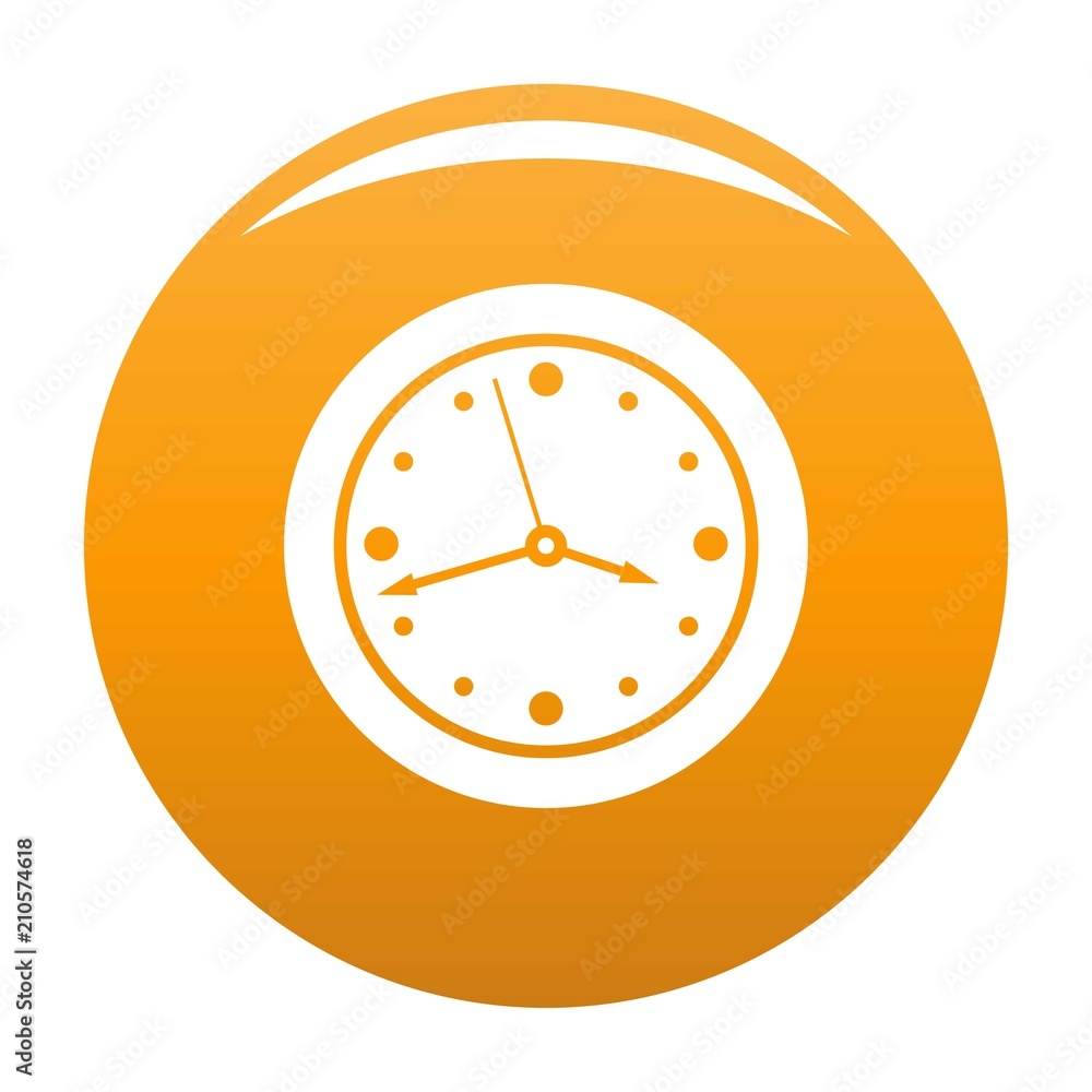 Poster clock design icon. simple illustration of clock design vector icon for any design orange