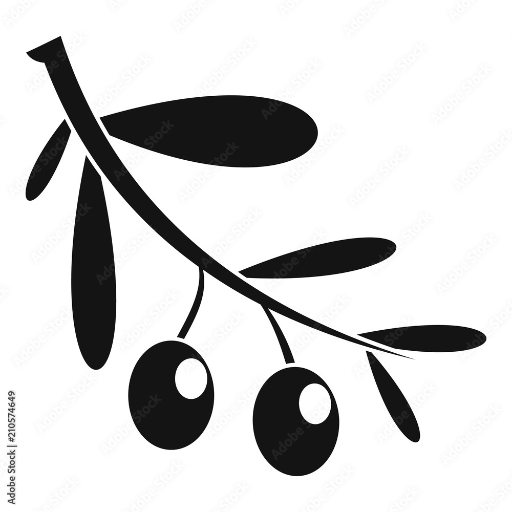 Poster branch of olives icon. simple illustration of branch of olives vector icon for web design isolated o