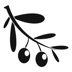 Branch of olives icon. Simple illustration of branch of olives vector icon for web design isolated on white background