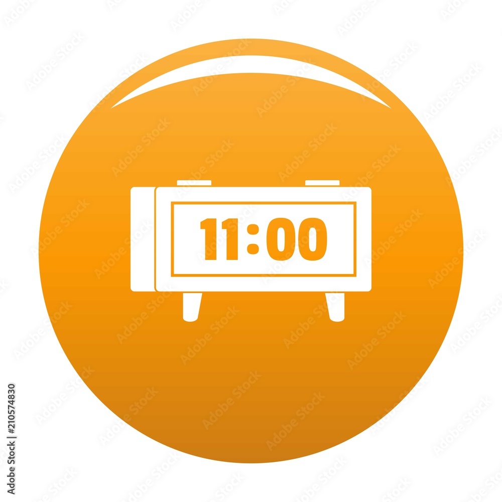 Poster alarm clock retro icon. simple illustration of alarm clock retro vector icon for any design orange