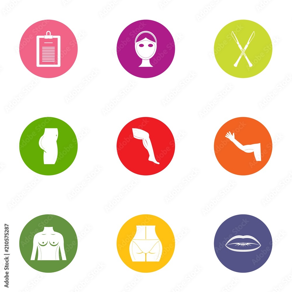 Poster measurement of body icons set. flat set of 9 measurement of body vector icons for web isolated on wh