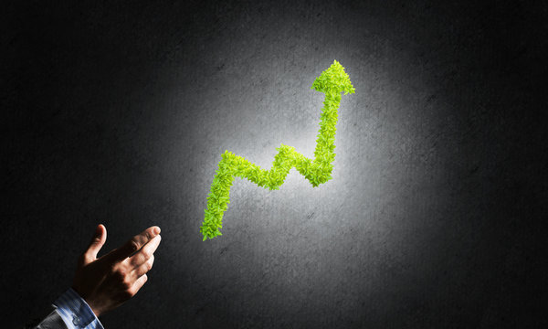 Concept of banking and investment presented with green planet graph