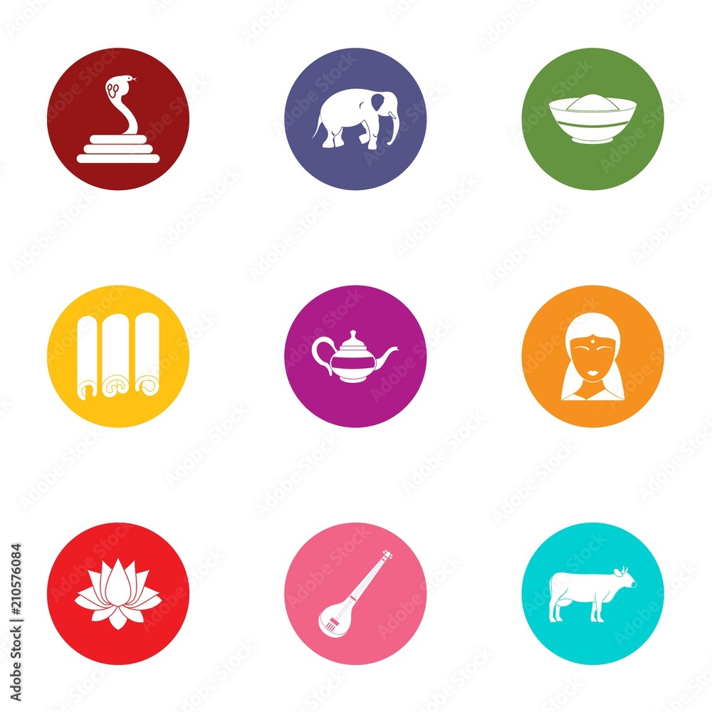 Aufkleber orientalist icons set. flat set of 9 orientalist vector icons for web isolated on white background
