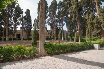 Fototapeta na wymiar Fingarden in Kashan. Fingarden is a historical Persian garden, one of the most famous royal gardens of the country and the place where Amir Kabir was murdered.