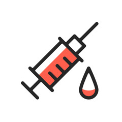 Vector syringe icon. Premium quality graphic design element. Modern sign, linear pictogram, outline symbol, simple thin line icon