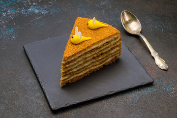 a piece of honey cake