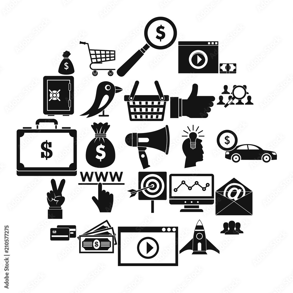 Aufkleber digital success icons set. simple set of 25 digital success vector icons for web isolated on white b