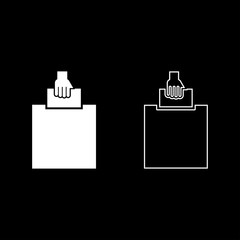 Obraz premium Hand puts a blank in a box for suggestion the voter throws a ticket icon set white color illustration flat style simple image