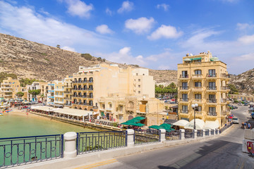 The island of Gozo, Malta. Tourist complex in Xlendi bay