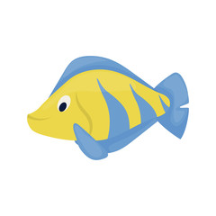 Sea fish aquarium cartoon animal character vector illustration.