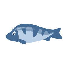 Sea fish aquarium cartoon animal character vector illustration.