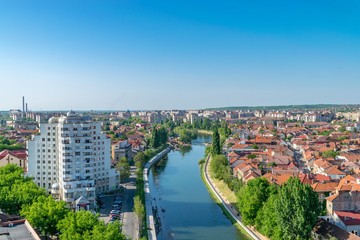 Fototapeta na wymiar Oradea - Crisul River near the Union Square in Oradea, Romania