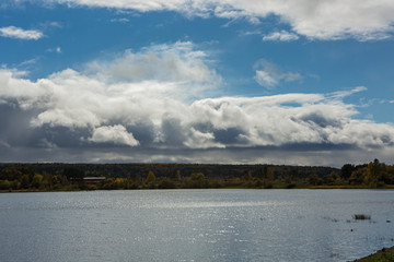 Rain clouds moving to the lake.