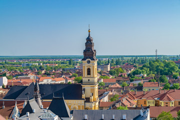 Fototapeta premium Oradea - St. Nicholas Cathedral viewed from above, Romania