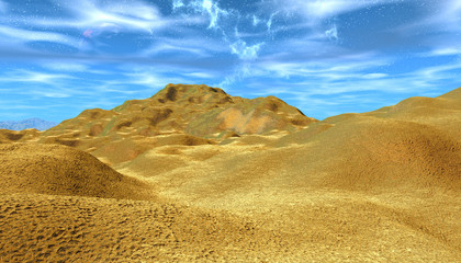 Alien Planet. Mountain. 3D rendering