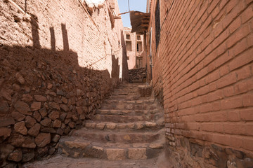 Mountain village Abyaneh in central part of Iran. UNESCO world heritage site.