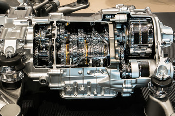 Cutting view of engine and transmission of automobile