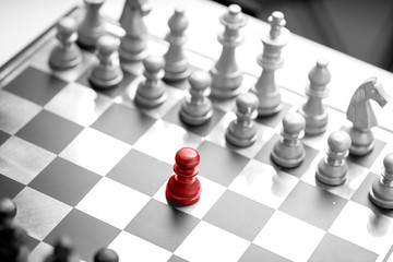Chess business concept, leader teamwork & success