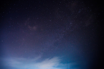 Obraz premium Milky way at nigh sky above mountain