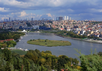 Naklejka premium Istanbul Bosphorus panoramic view. Istanbul, Turkey.