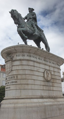 Fototapeta na wymiar Statue of King Jose I on the Praca do Comercio Lisbon, Portugal.