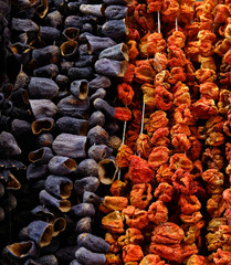 Dried fruits in the market