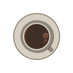 Brown coffee cup simple flat vector illustration