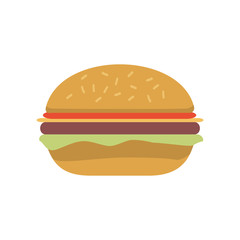 Big burger simple flat vector illustration icon