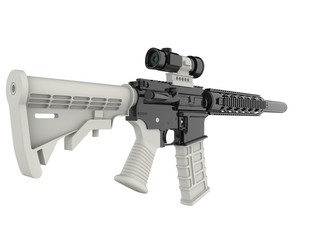 Modern assault rifles with white details - beauty shot