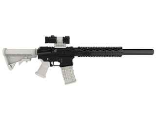 Modern assault rifles with white details - top down view