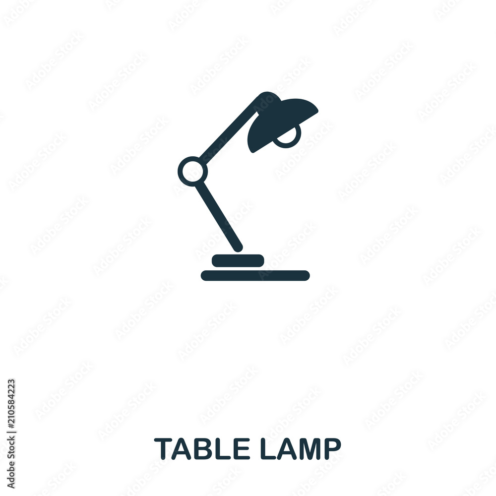 Poster table lamp icon. line style icon design. ui. illustration of table lamp icon. pictogram isolated on 