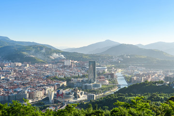 Skyline of Bilbao city, Spain