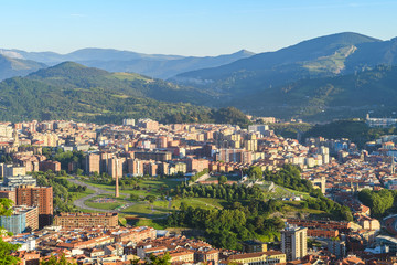 Fototapeta na wymiar panoramic view of bilbao Basque city, Spain