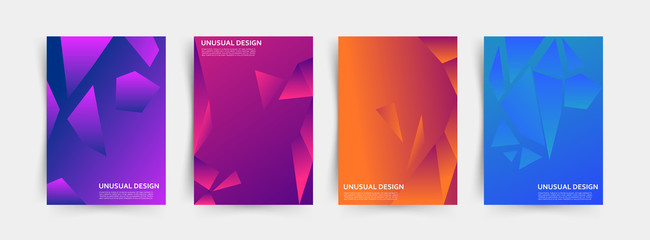 Abstract cover design, business brochure template layout. Geometric polygonal background. Vector illustration.