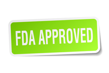 fda approved square sticker on white