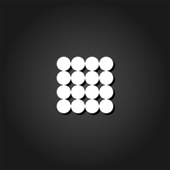 Magnetic balls icon flat. Simple White pictogram on black background with shadow. Vector illustration symbol