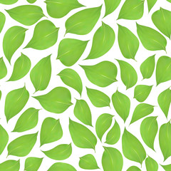 Seamless green leaves background