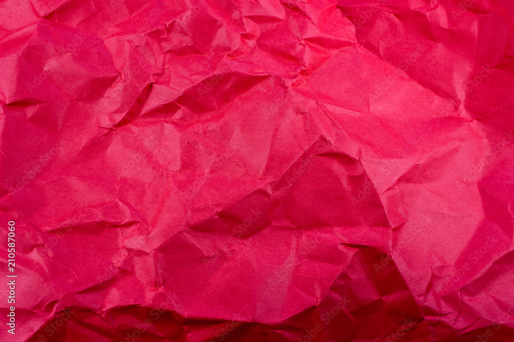 Poster crumpled torn red color paper. template for banners. empty space for text and design