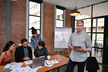 Business concept. Business people are meeting in the office. Businessmen are working together as a team.