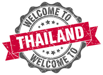 Fototapeta premium Thailand round ribbon seal