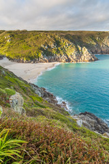 Landscape in Cornwall, coast, neighborhood Minack Theater, England
