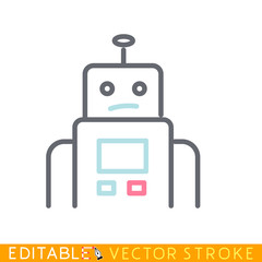 Page not found robot icon. Editable stroke sketch icon. Stock vector illustration.