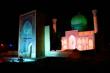 Gur-Emir mausoleum of Tamerlane (Amir Timur) and his family in Samarkand, Uzbekistan - obrazy, fototapety, plakaty