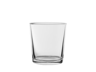 empty glass from transparent colourless glass, for cold drinks, isolated on a white background