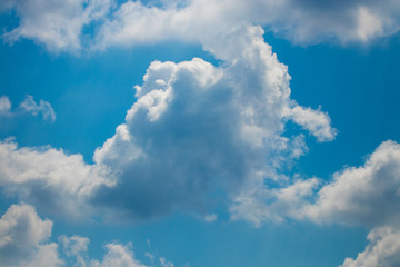 Obraz premium blue sky background with white clouds. close up