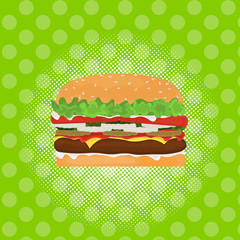 hamburger street festival, fast food menu seamless pattern background cooking collection concept vector illustration