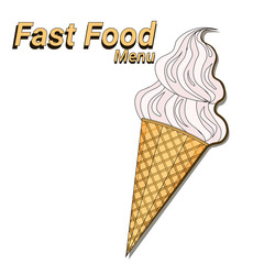 Ice cream dessert over white background fast food concept flat design vector illustration