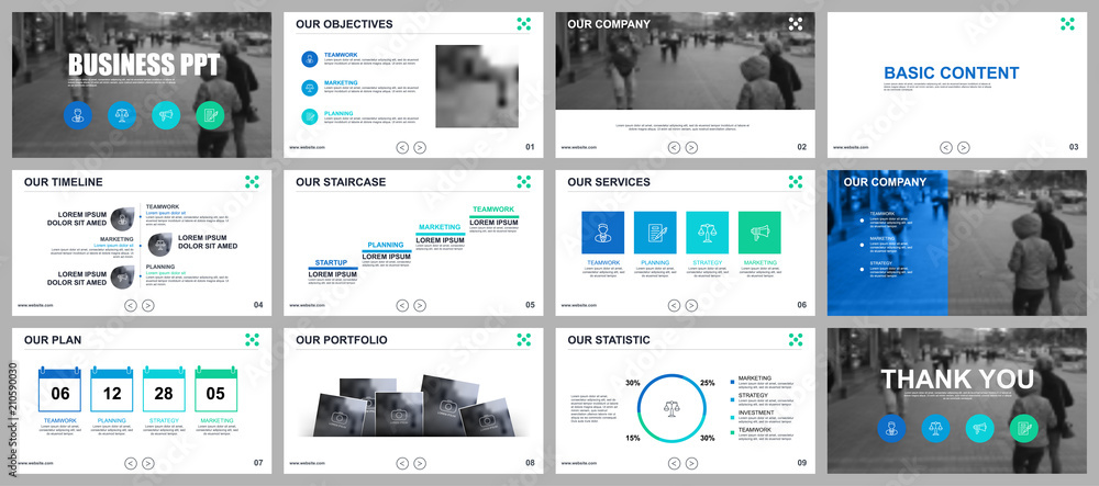 Aufkleber business presentation slides templates from infographic elements. can be used for presentation templ
