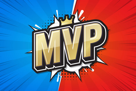 Most Valuable Player, MVP poster comic speech bubble. Vector illustration