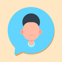 callcenter man support online operator, customer and technical service icon, chat concept, flat design vector illustration